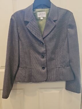 Julian Taylor Black and Gray Herringbone Tailored Blazer